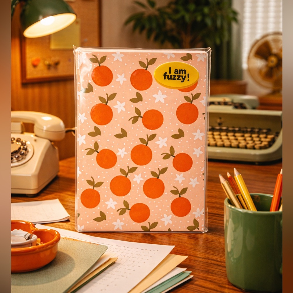 Orange and White Decorative Notebook NWT